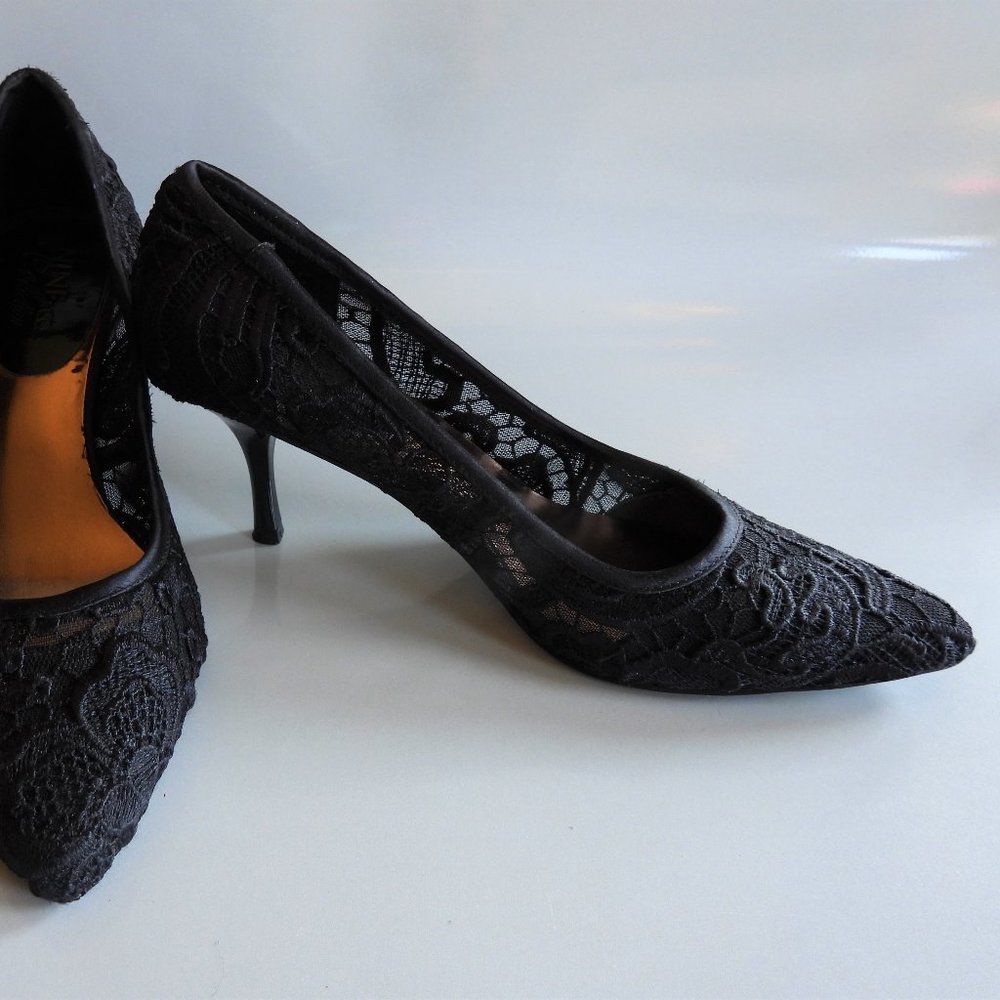 Nine & Co. Black Lace Formal Pump High Heels Womens Size 8